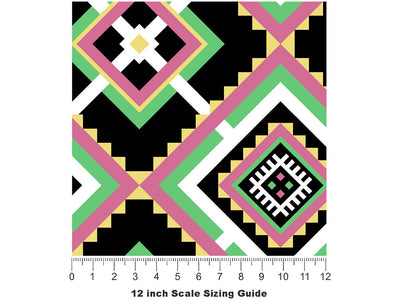 Nineties Housewarming Art Deco Vinyl Film Pattern Size 12 inch Scale~Rwraps Nineties Housewarming Art Deco Sizing Chart~2