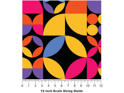 Nineties Revival Mosaic Vinyl Film Pattern Size 12 inch Scale~Rwraps Nineties Revival Mosaic Sizing Chart~2