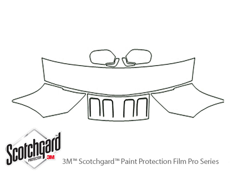 300zx 3M Clear Bra Hood Precut PPF Diagram