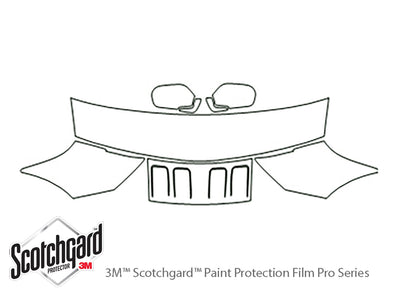 300zx 3M Clear Bra Hood Precut PPF Diagram