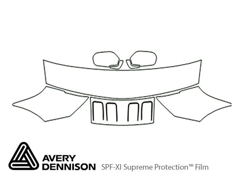 300zx Avery Dennison Clear Bra Hood Precut PPF Diagram