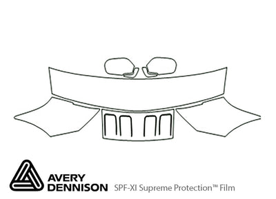300zx Avery Dennison Clear Bra Hood Precut PPF Diagram