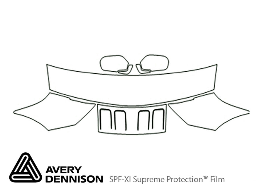 300zx Avery Dennison Clear Bra Hood Precut PPF Diagram