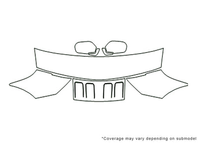 300zx 3M Clear Bra Hood Precut PPF Diagram
