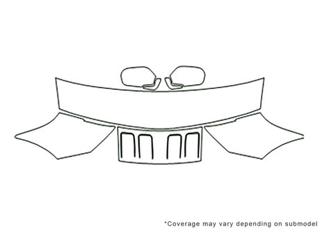 300zx 3M Clear Bra Hood Precut PPF Diagram
