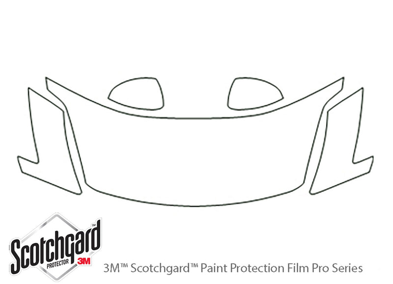 350z 3M Clear Bra Hood Precut PPF Diagram