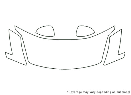 350z 3M Clear Bra Hood Precut PPF Diagram