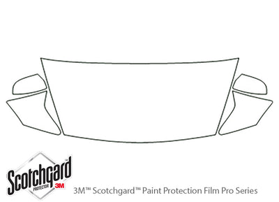 370z 3M Clear Bra Hood Precut PPF Diagram