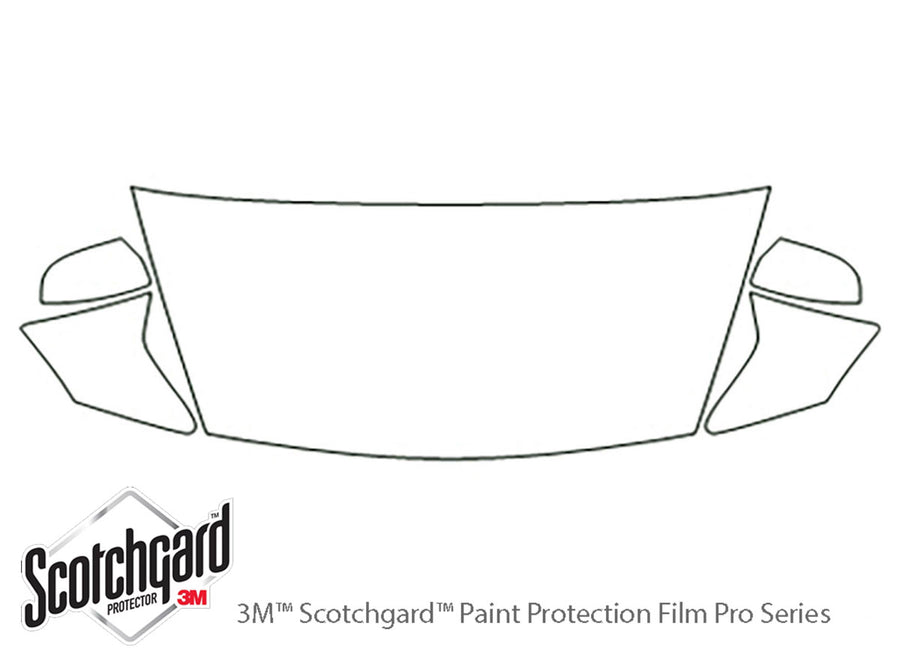 370z 3M Clear Bra Hood Precut PPF Diagram
