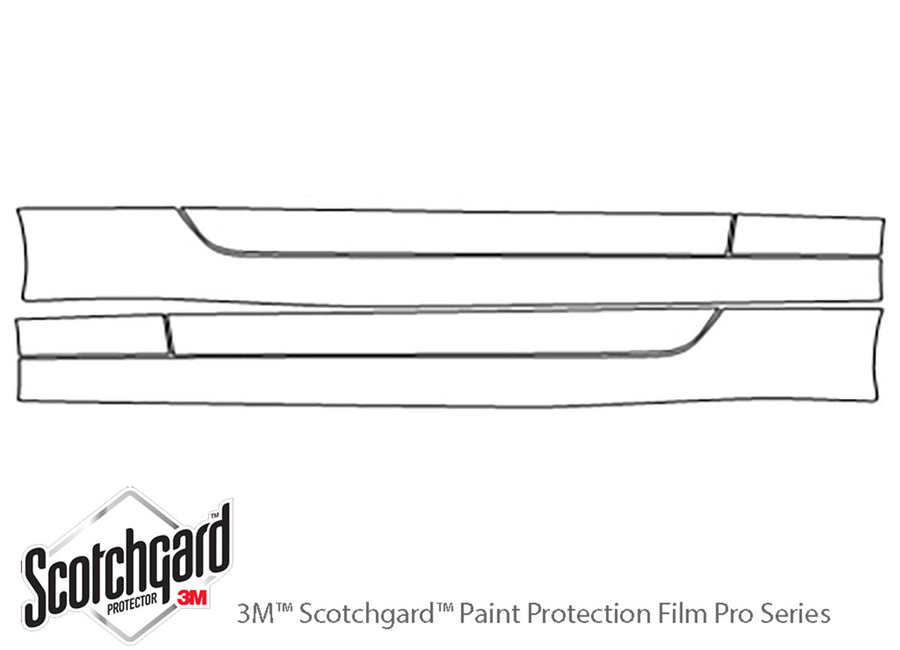 370z 3M Clear Bra Door Cup Precut PPF Diagram