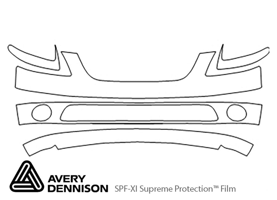 altima Avery Dennison Clear Bra Bumper Precut PPF Diagram