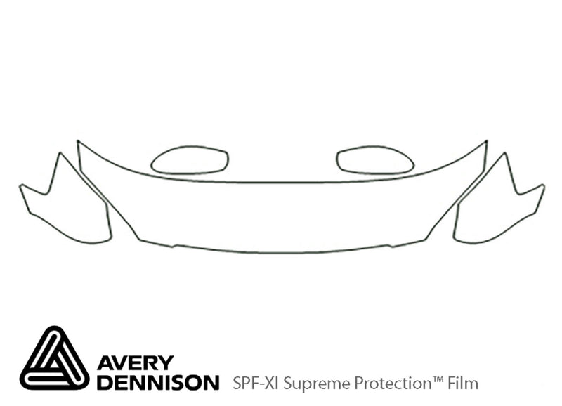 altima Avery Dennison Clear Bra Hood Precut PPF Diagram