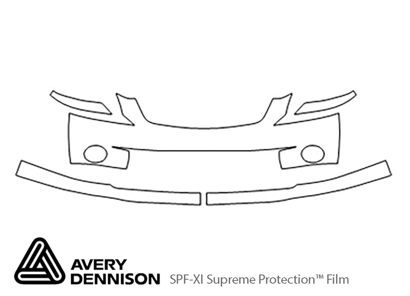 altima Avery Dennison Clear Bra Bumper Precut PPF Diagram