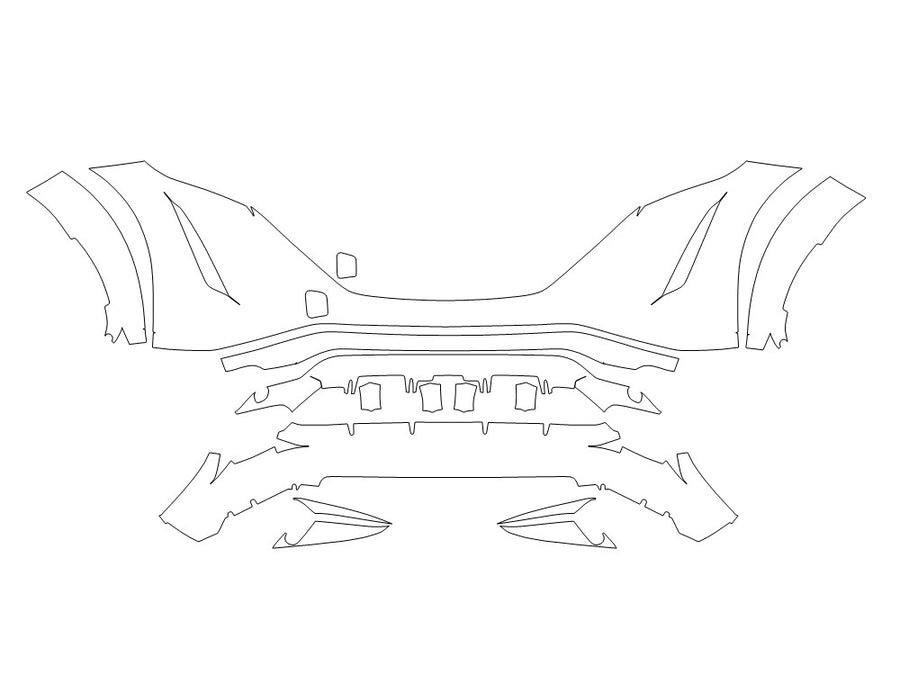 ariya 3M Clear Bra Bumper Precut PPF Diagram