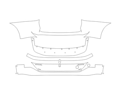 ariya 3M Clear Bra Door Cup Precut PPF Diagram
