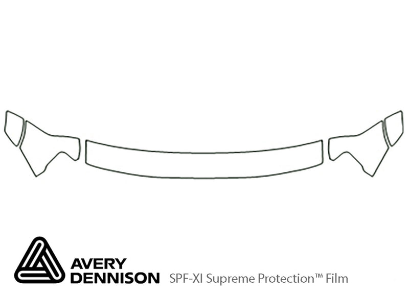 frontier Avery Dennison Clear Bra Hood Precut PPF Diagram
