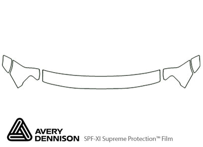 frontier Avery Dennison Clear Bra Hood Precut PPF Diagram