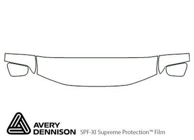 frontier Avery Dennison Clear Bra Hood Precut PPF Diagram