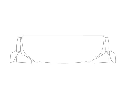 frontier Avery Dennison Clear Bra Hood Precut PPF Diagram