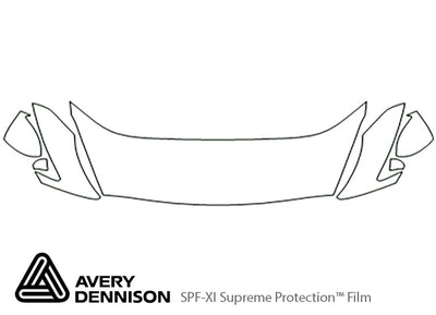 gt-r Avery Dennison Clear Bra Hood Precut PPF Diagram