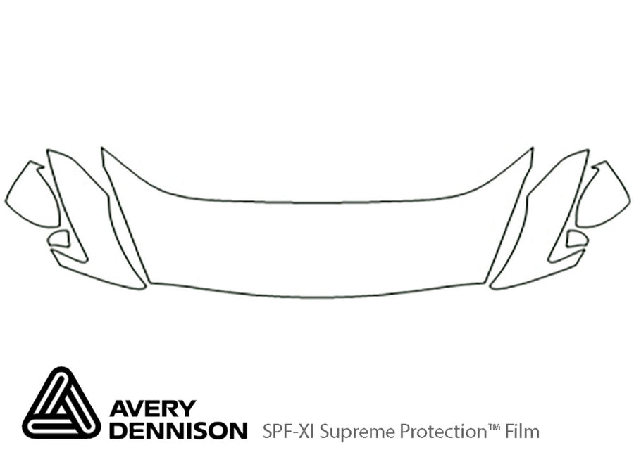 gt-r Avery Dennison Clear Bra Hood Precut PPF Diagram