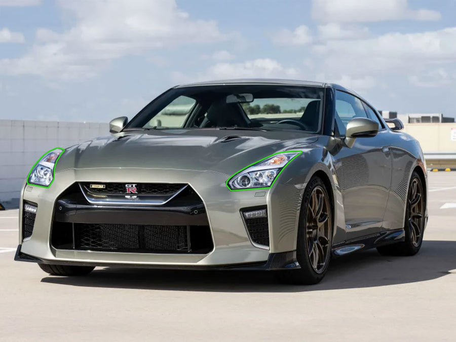 nissan gt-r 2021-2022 Headlight Protection Installation Location