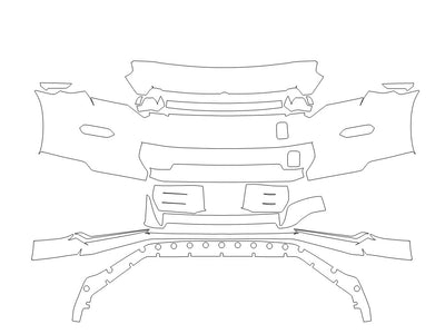 gt-r Avery Dennison Clear Bra Bumper Precut PPF Diagram