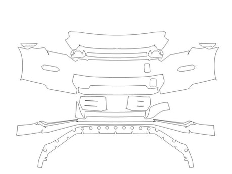 gt-r Avery Dennison Clear Bra Bumper Precut PPF Diagram