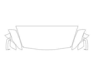 gt-r Avery Dennison Clear Bra Hood Precut PPF Diagram