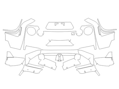 gt-r Avery Dennison Clear Bra Door Cup Precut PPF Diagram