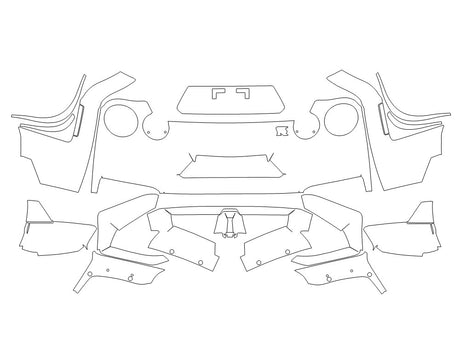 gt-r Avery Dennison Clear Bra Door Cup Precut PPF Diagram