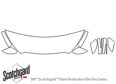 kicks 3M Clear Bra Hood Precut PPF Diagram