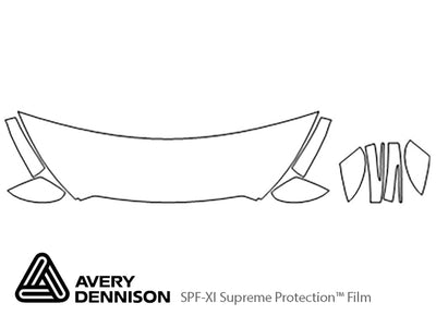 kicks Avery Dennison Clear Bra Hood Precut PPF Diagram