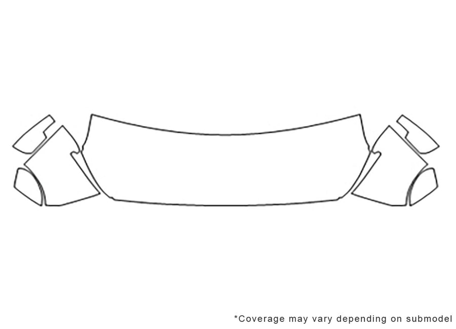 leaf Avery Dennison Clear Bra Hood Precut PPF Diagram