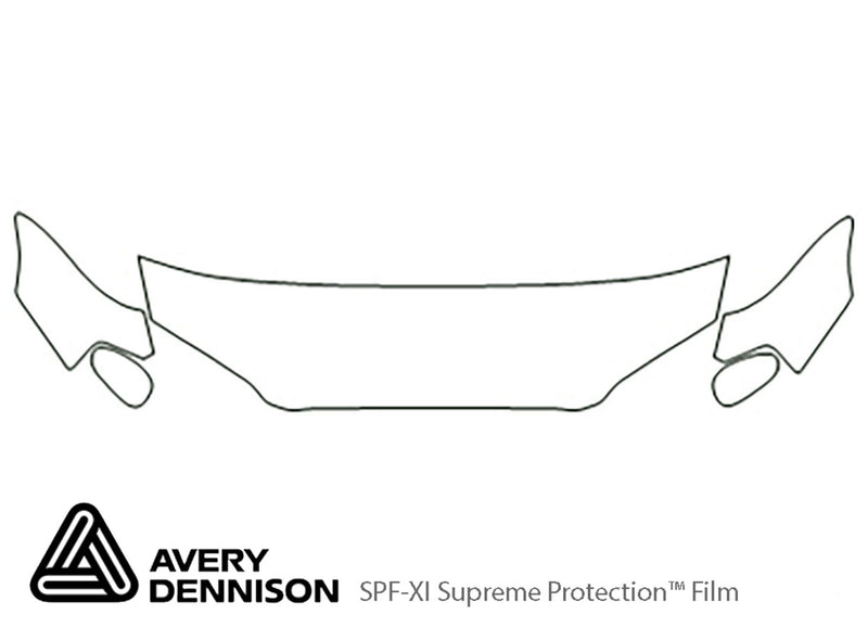 maxima Avery Dennison Clear Bra Hood Precut PPF Diagram
