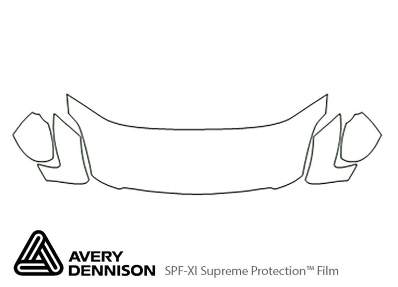 maxima Avery Dennison Clear Bra Hood Precut PPF Diagram