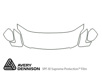 maxima Avery Dennison Clear Bra Hood Precut PPF Diagram