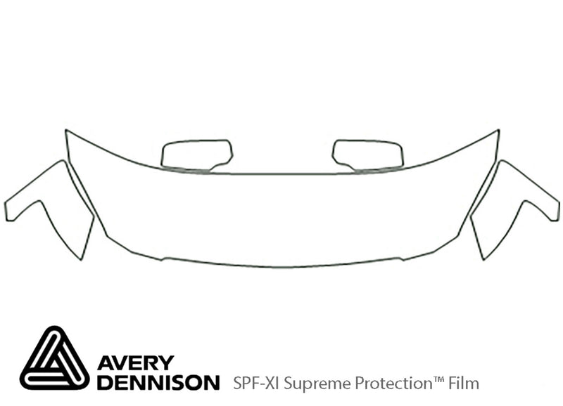 maxima Avery Dennison Clear Bra Hood Precut PPF Diagram