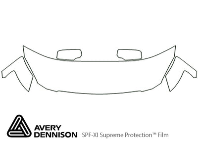 maxima Avery Dennison Clear Bra Hood Precut PPF Diagram