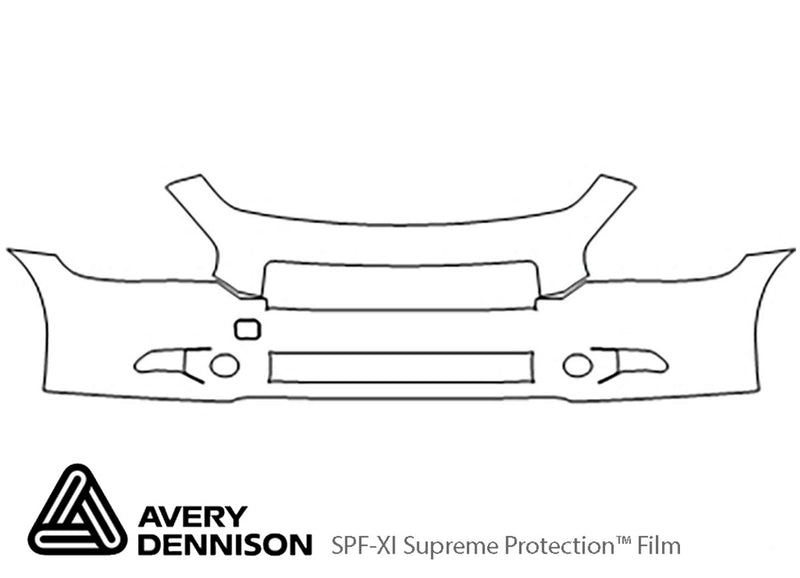 maxima Avery Dennison Clear Bra Bumper Precut PPF Diagram