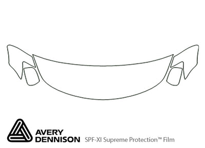 murano Avery Dennison Clear Bra Hood Precut PPF Diagram