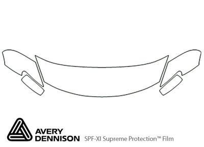 murano Avery Dennison Clear Bra Hood Precut PPF Diagram