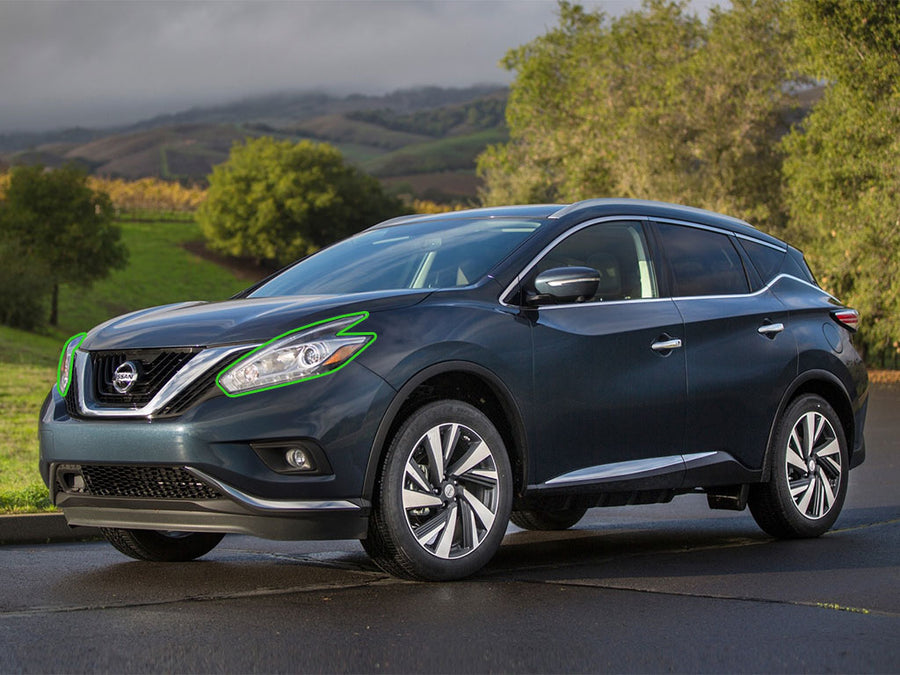 nissan murano 2015-2018 Headlight Protection Installation Location
