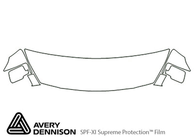 quest Avery Dennison Clear Bra Hood Precut PPF Diagram