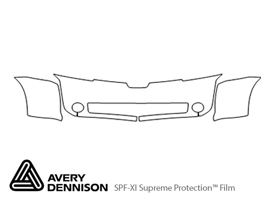 quest Avery Dennison Clear Bra Bumper Precut PPF Diagram
