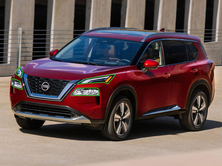 nissan rogue 2021-2025 Headlight Protection Installation Location