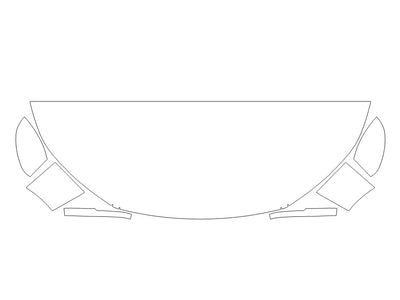 rogue Avery Dennison Clear Bra Hood Precut PPF Diagram