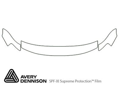 sentra Avery Dennison Clear Bra Hood Precut PPF Diagram