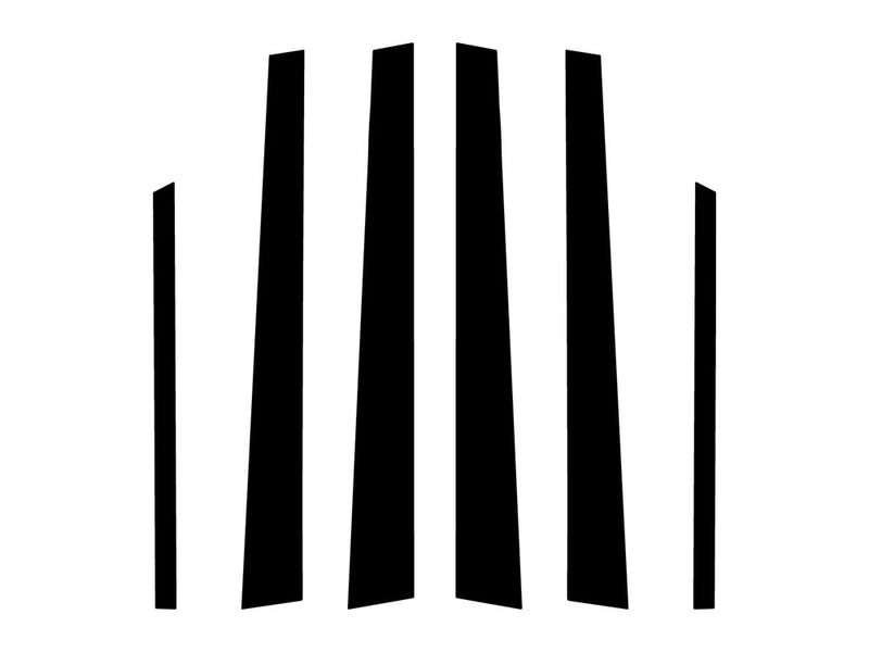 nissan sentra 1995-1999 Brushed Aluminum Black Pillar Trim Diagram