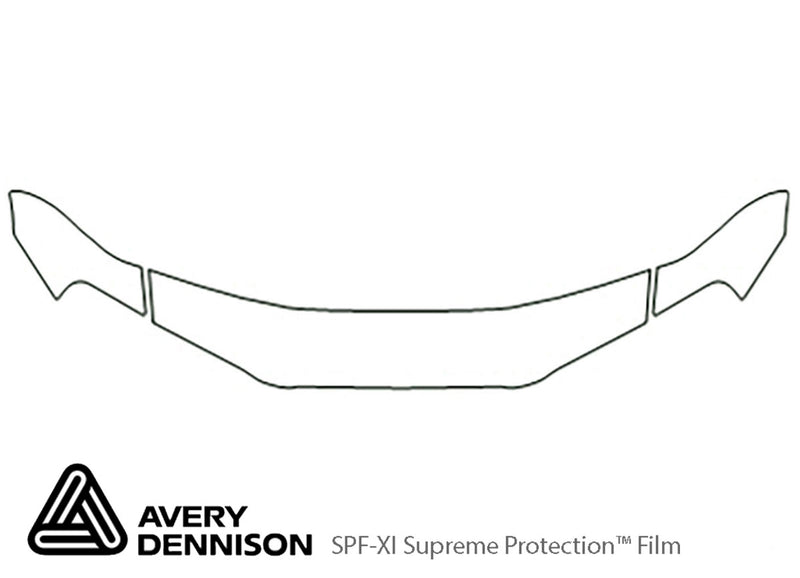 sentra Avery Dennison Clear Bra Hood Precut PPF Diagram